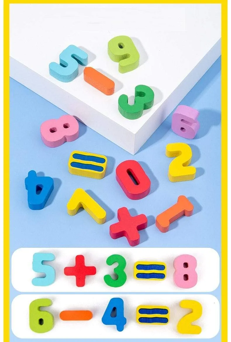 Kids Montessori Educational Wooden Math Toys Children Busy Board Count Shape Colors Match Fishing Puzzle Learning Toys Gifts