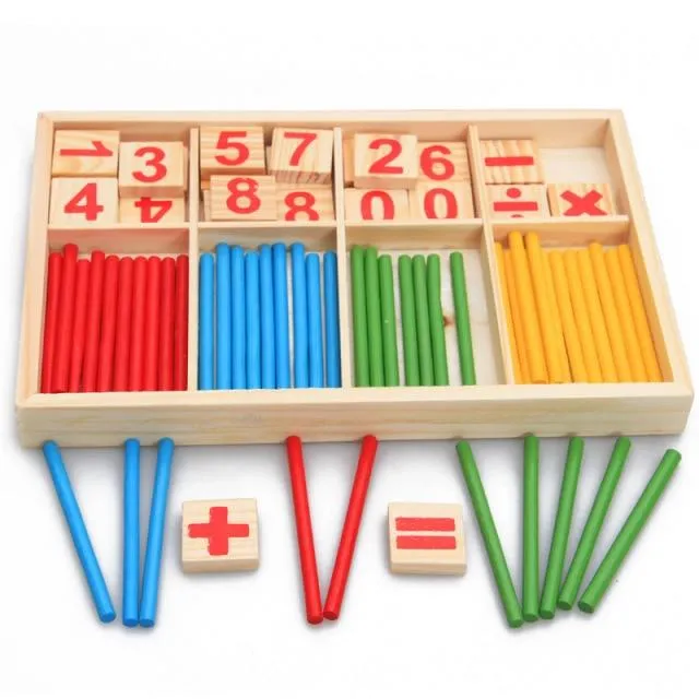 Kids Montessori Educational Wooden Math Toys Children Busy Board Count Shape Colors Match Fishing Puzzle Learning Toys Gifts