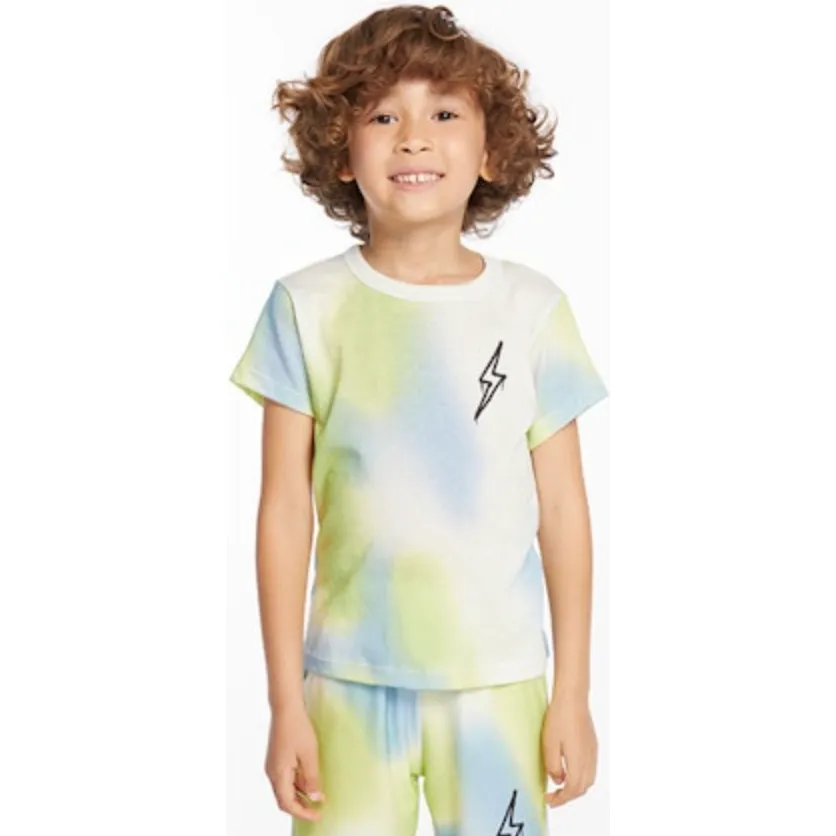 lightning bolt tee   shorts | blue green spray