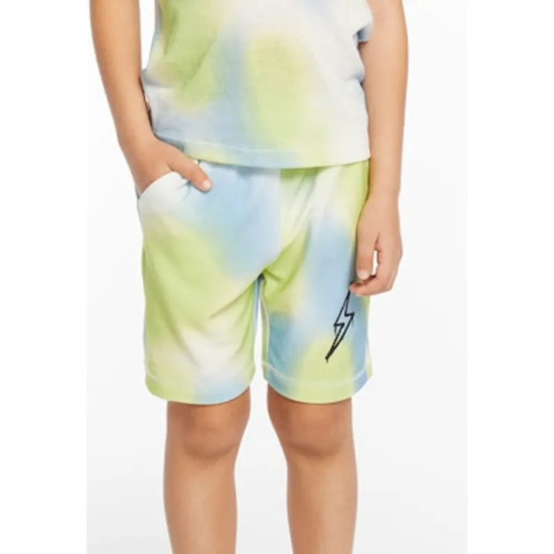 lightning bolt tee   shorts | blue green spray