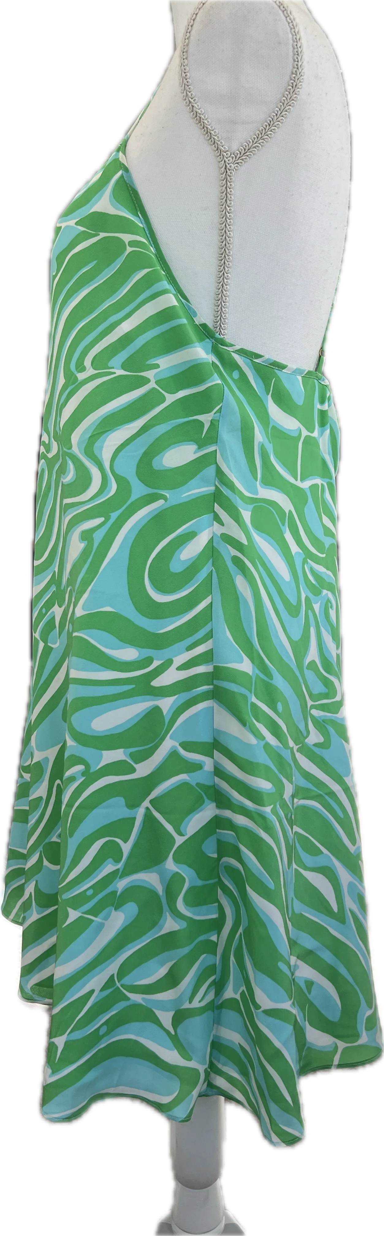 Lilly Pulitzer Silk Blue & Green Mini Dress, L