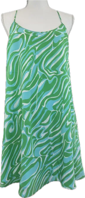 Lilly Pulitzer Silk Blue & Green Mini Dress, L