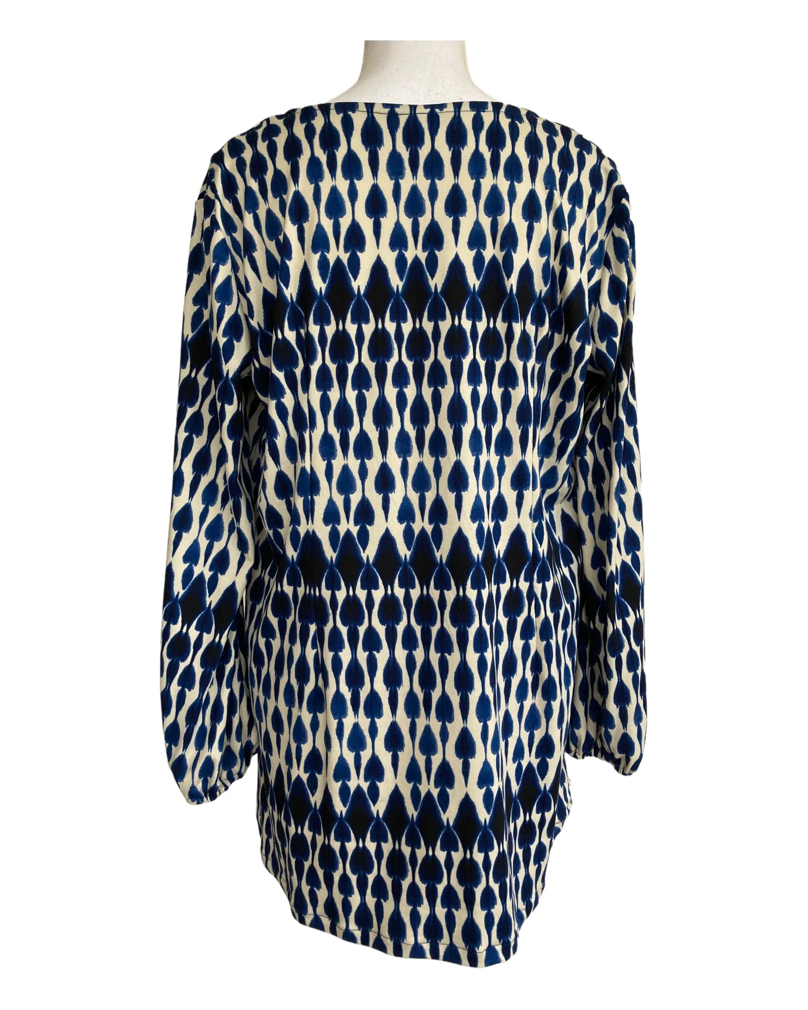 Matrushka Blue and Cream Print Tunic, M