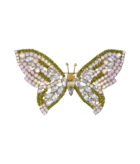 Medium Butterfly in Crystal AB / Olivine / Rose Opal