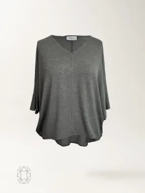 Megumi Top - Charcoal Rayon Jersey