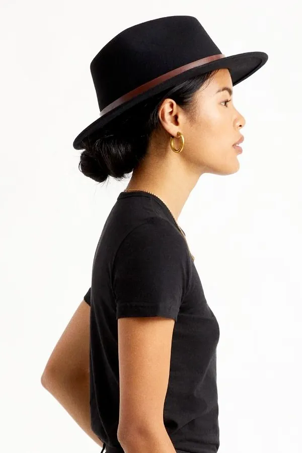 Messer Fedora (Unisex) - Black/Tan Band