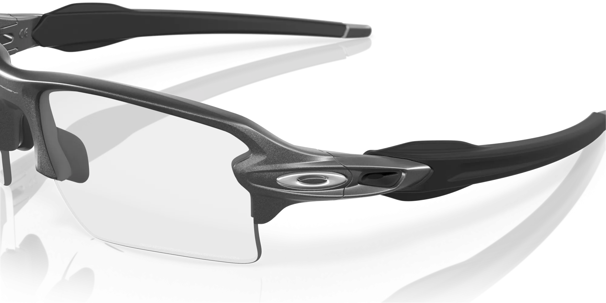 Oakley Flak 2.0 XL Clear To Black Iridium Photochromic Lenses Steel Frame