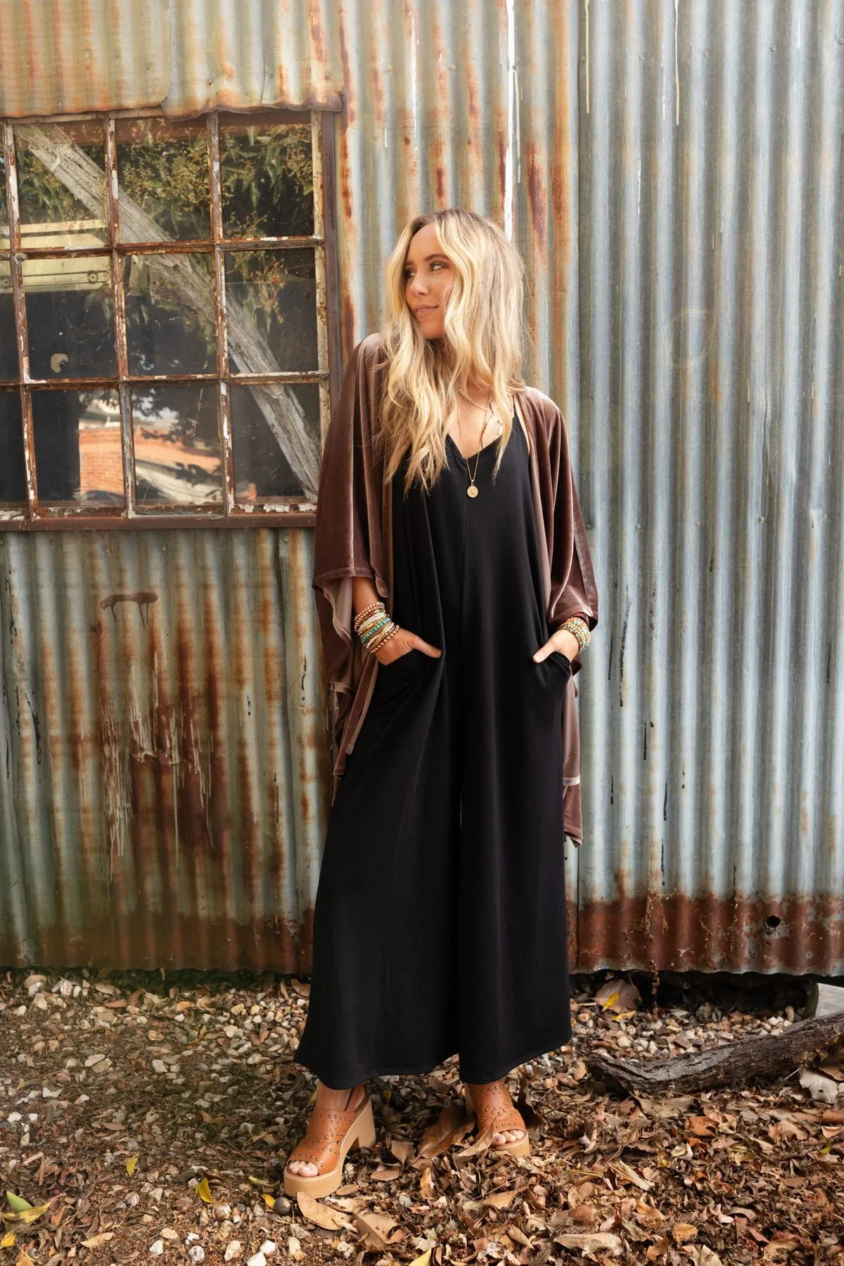 Oasis Wide Leg Jumpsuit - Black