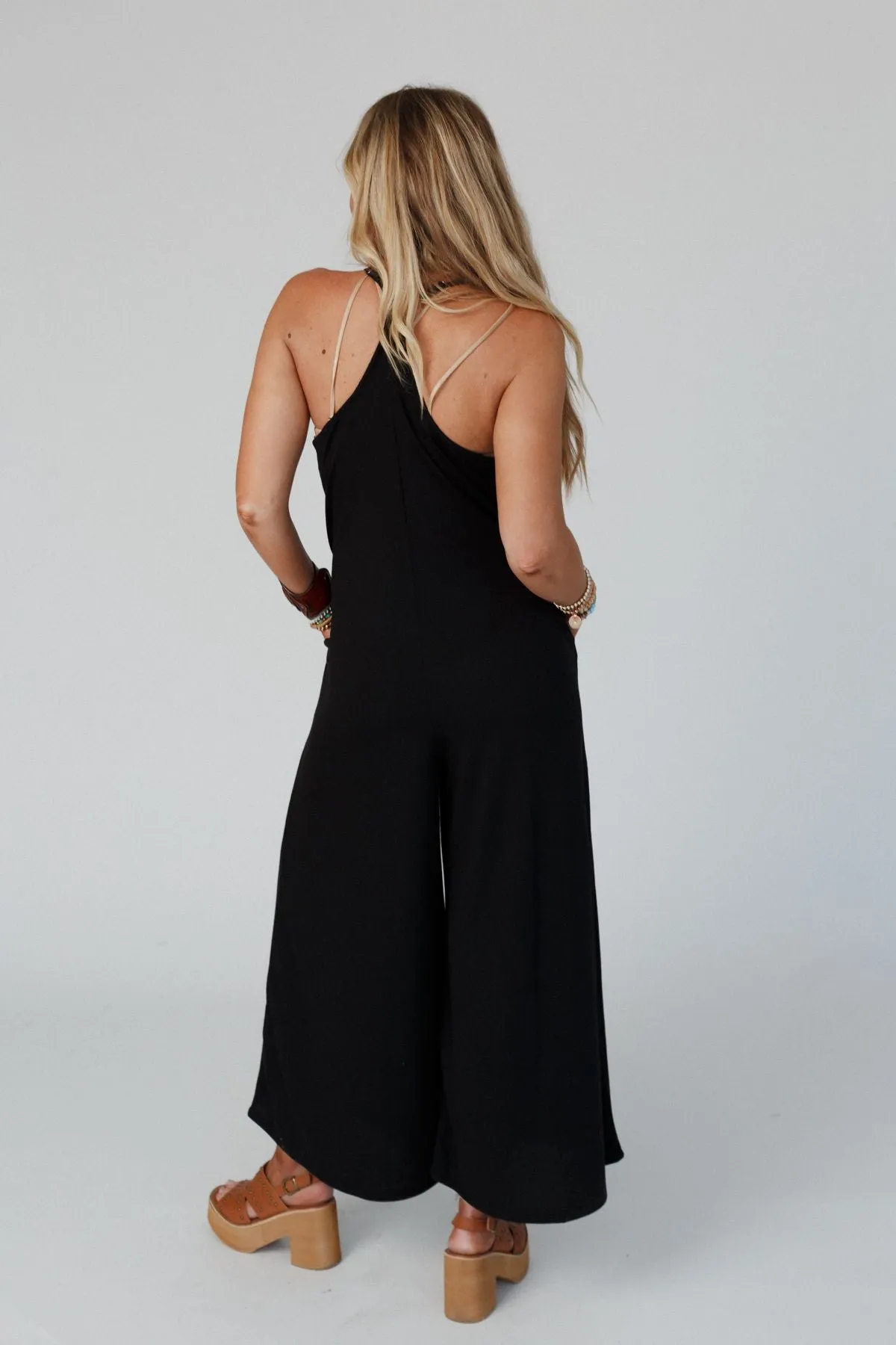 Oasis Wide Leg Jumpsuit - Black