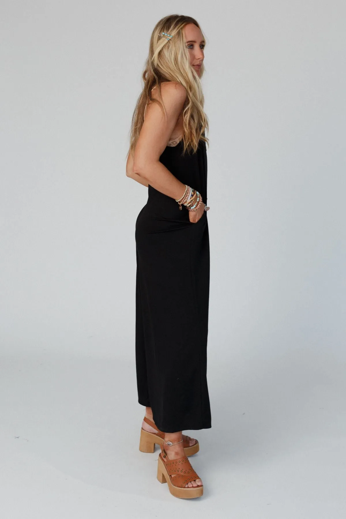 Oasis Wide Leg Jumpsuit - Black