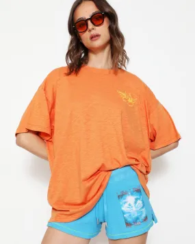 Orange Washed Up Boyfriend Tee