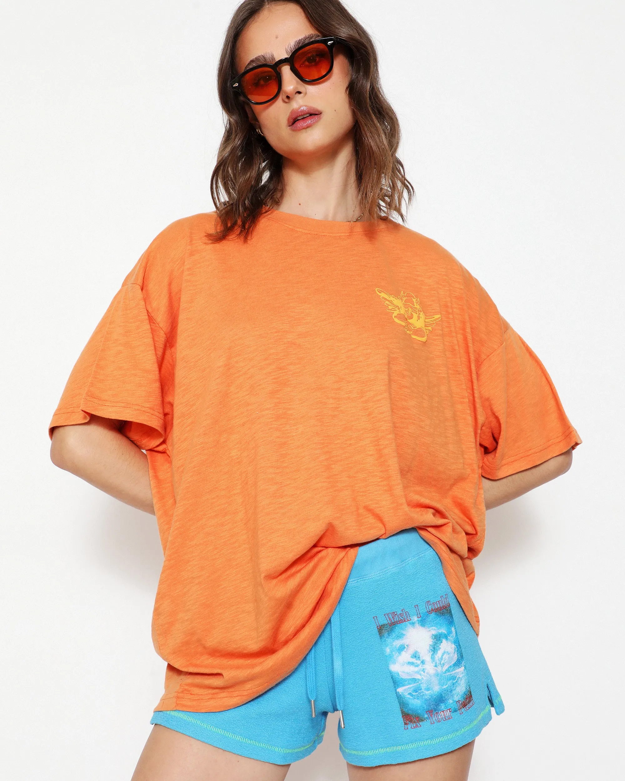 Orange Washed Up Boyfriend Tee