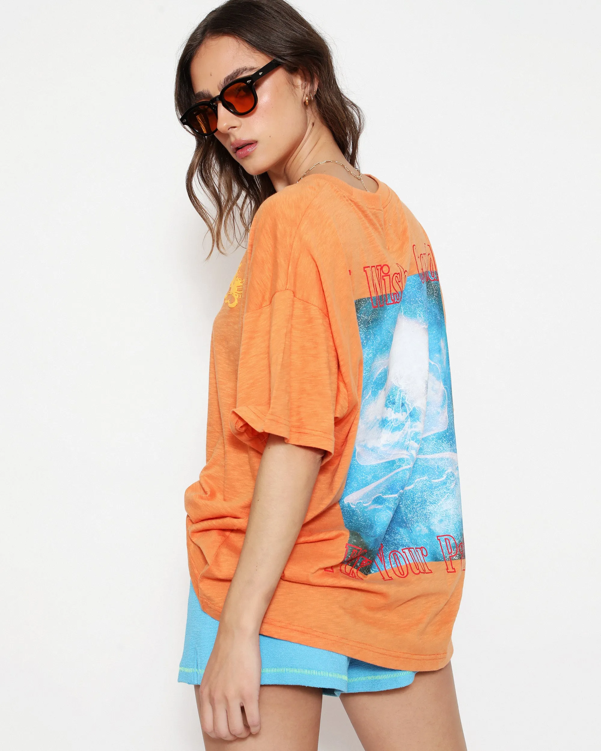 Orange Washed Up Boyfriend Tee