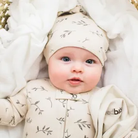 Organic Top-Knot Hat - Fern & Flower Print