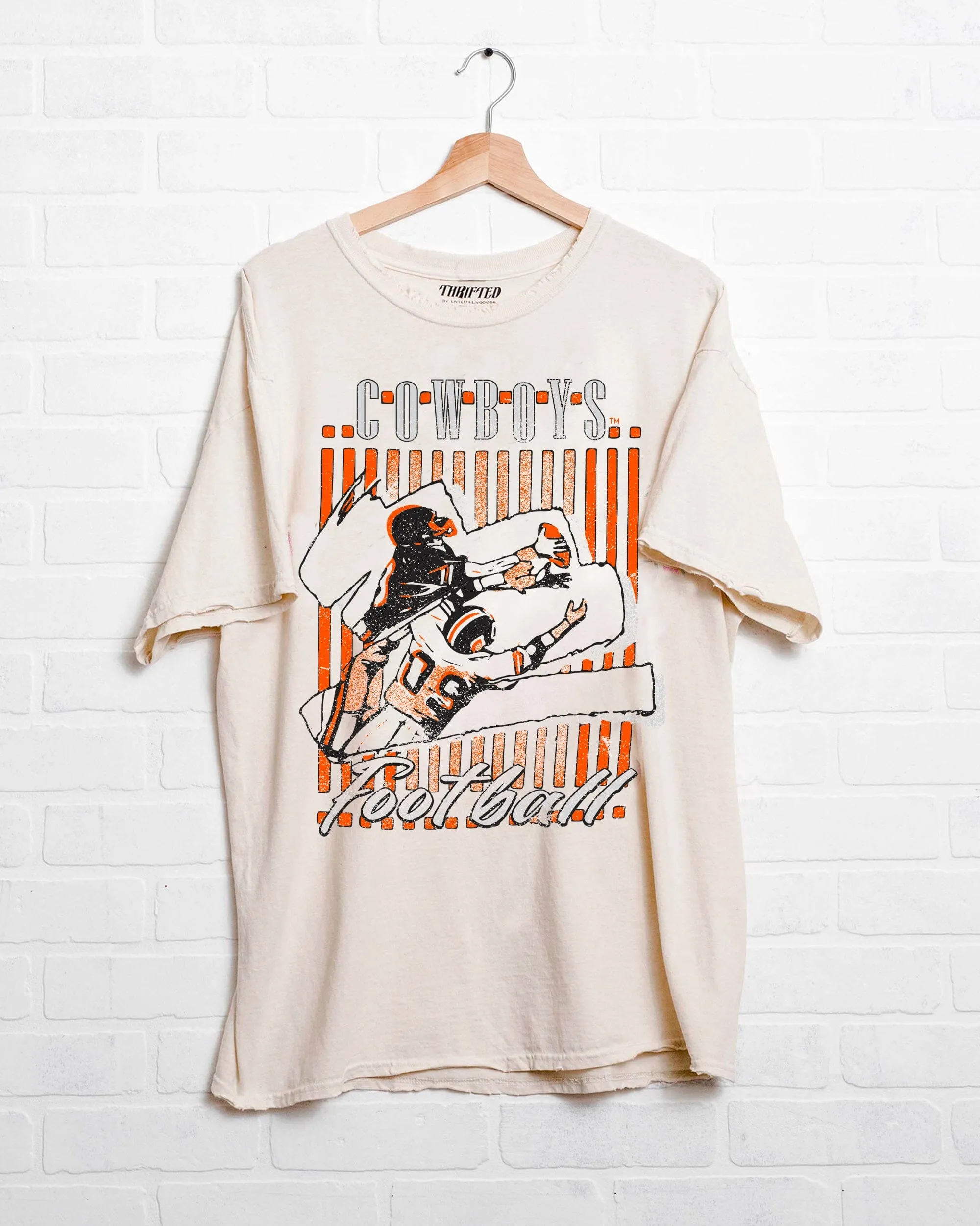 OSU Cowboys Beach Shade Off White Thrifted Tee