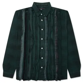 Over Dyed Ribbon Shirt - Green