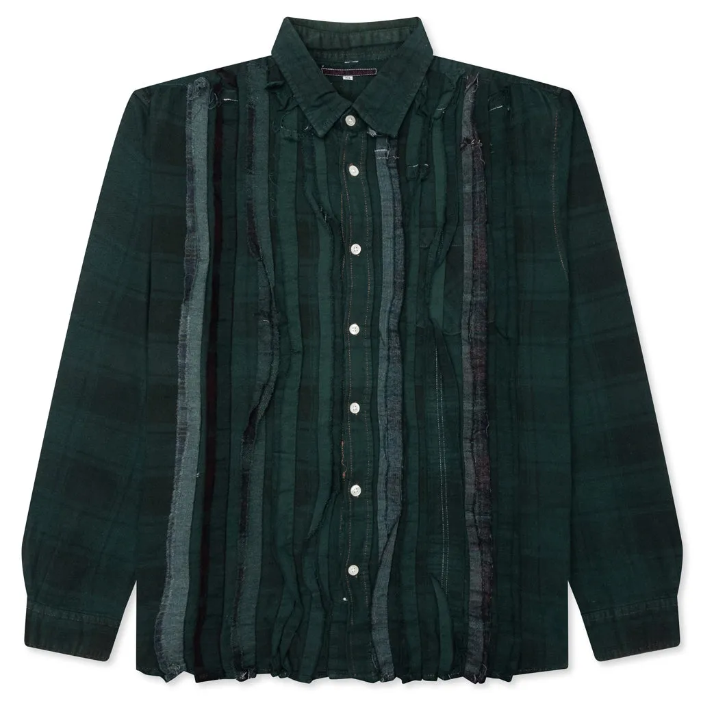 Over Dyed Ribbon Shirt - Green