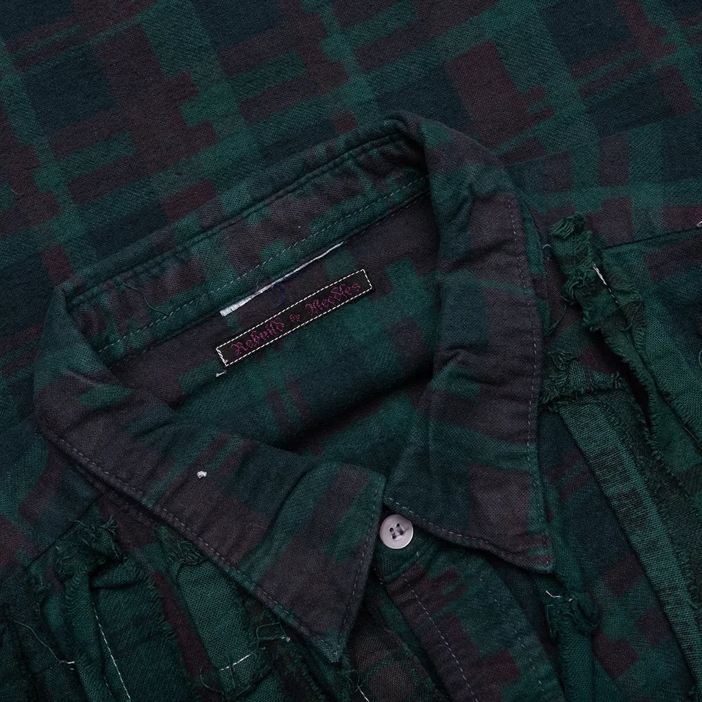 Over Dyed Ribbon Wide Shirt - Green