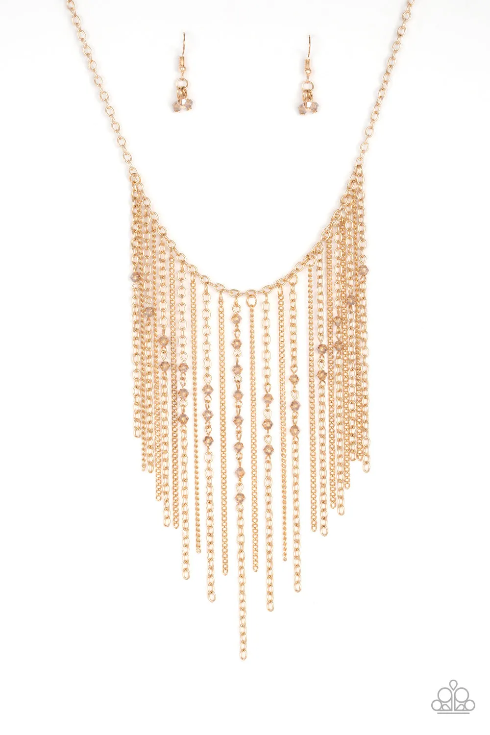 Paparazzi Necklace ~ First Class Fringe - Gold