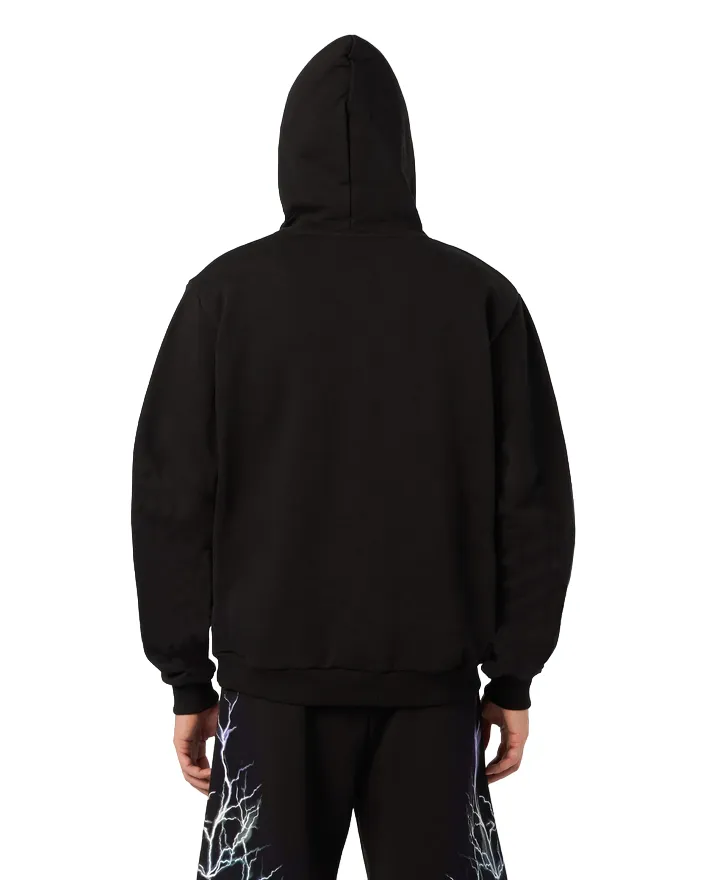 Phobia Black Hoodie with Light Gray Lightning PH00350BLGRLB 