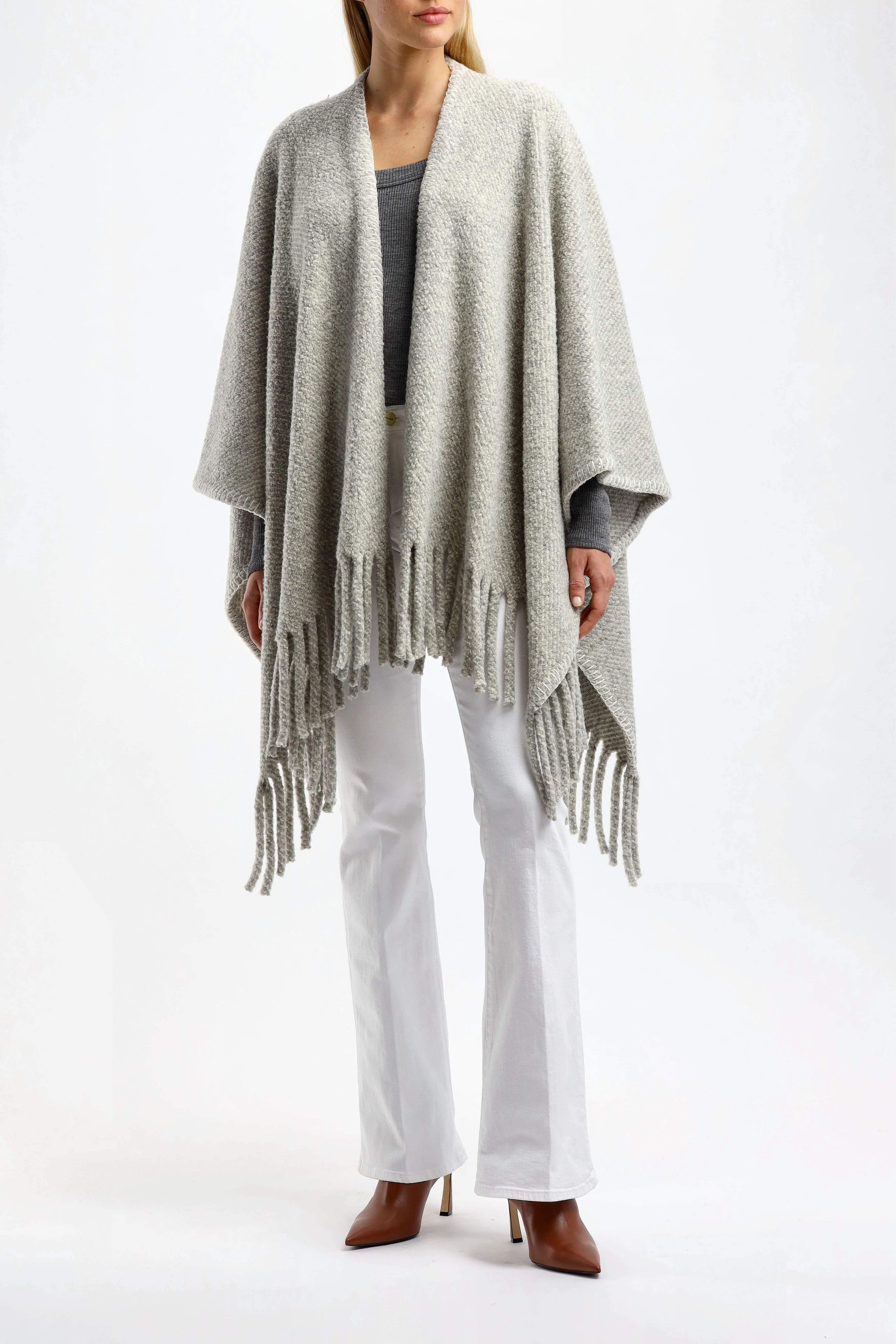 Poncho Fringe in Zinc