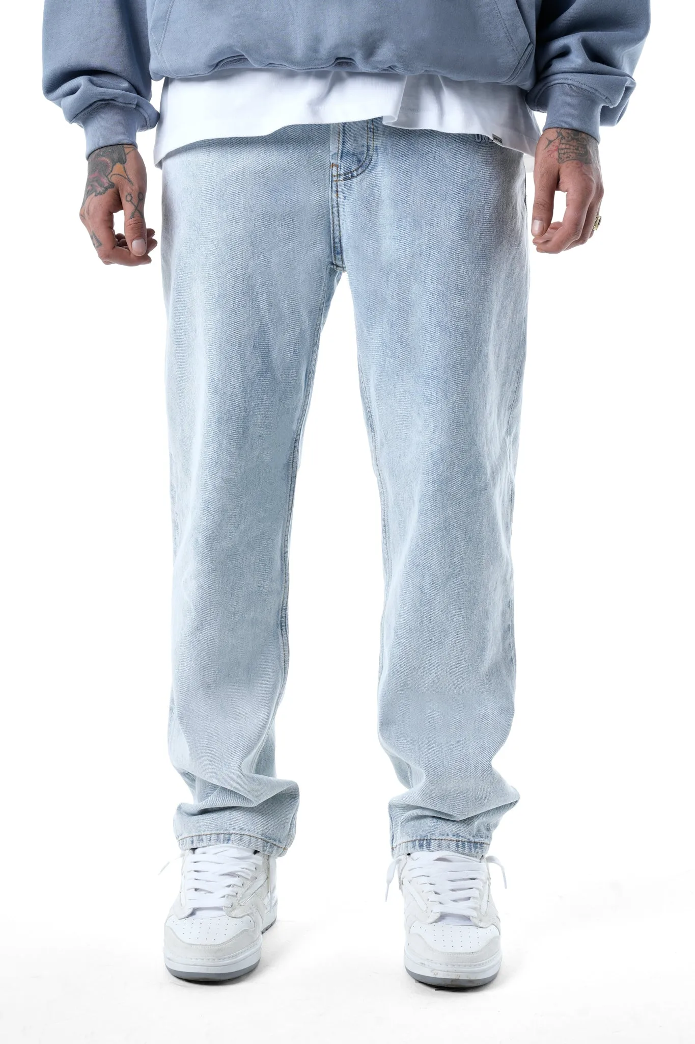 Premium Baggy Logo Signature Light Blue Denim