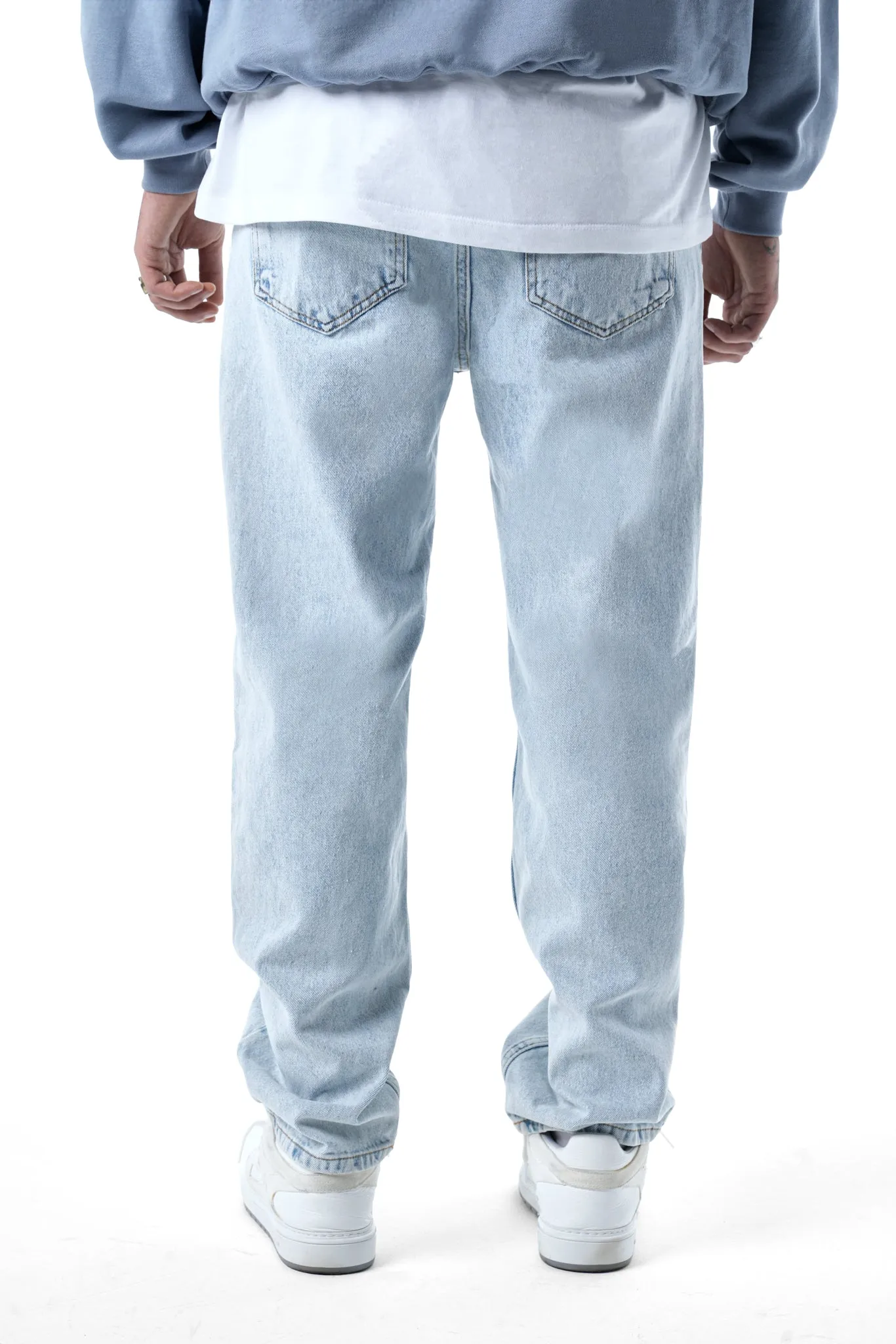 Premium Baggy Logo Signature Light Blue Denim