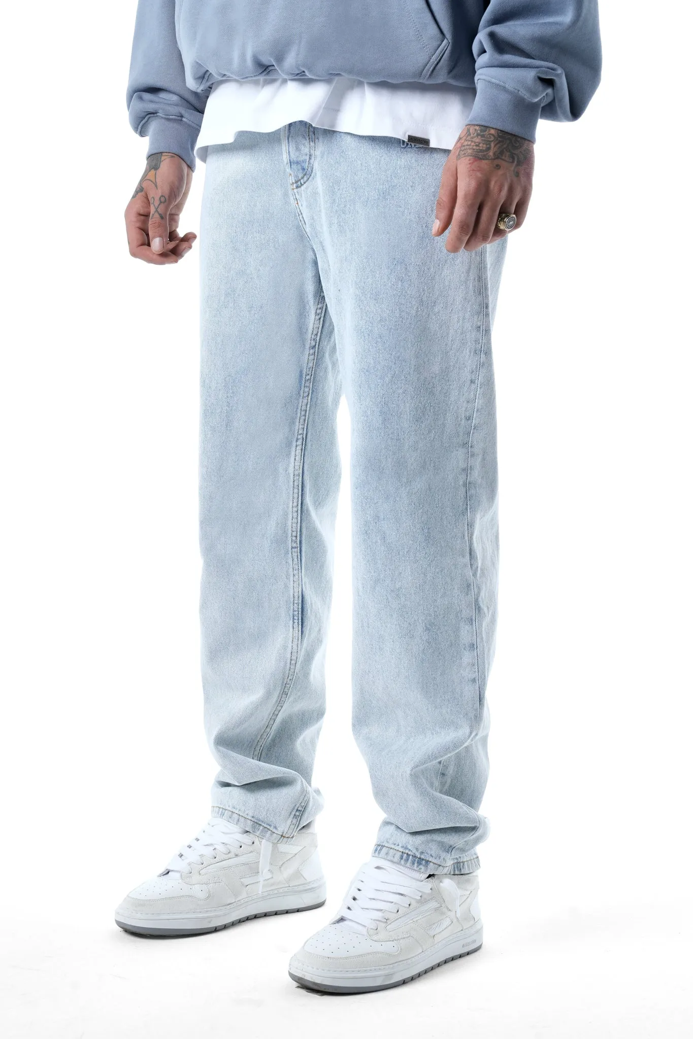 Premium Baggy Logo Signature Light Blue Denim