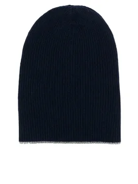 rib-knit cashmere beanie