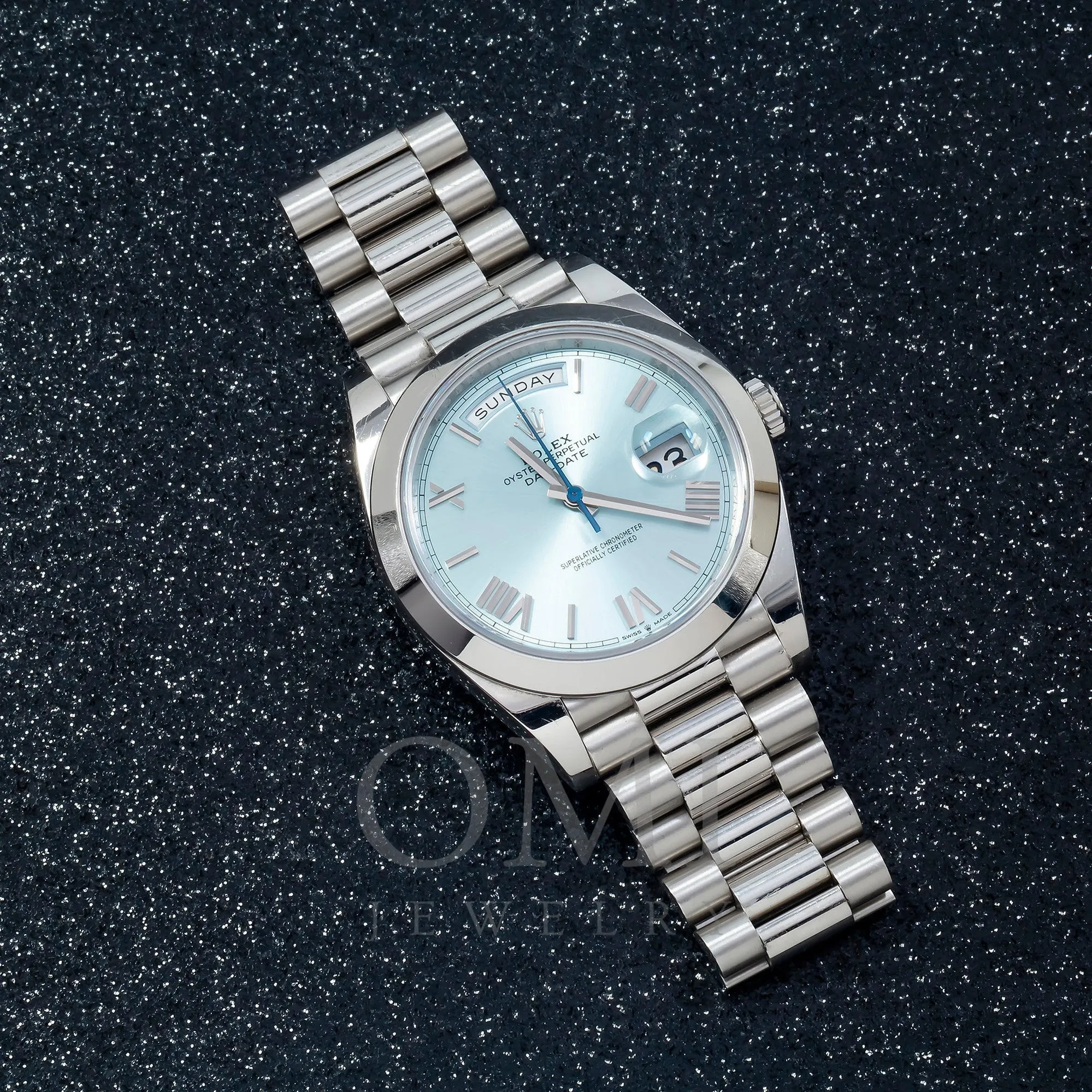 Rolex Day-Date 228206 40MM Ice Blue Dial With Platinum Presidential Bracelet