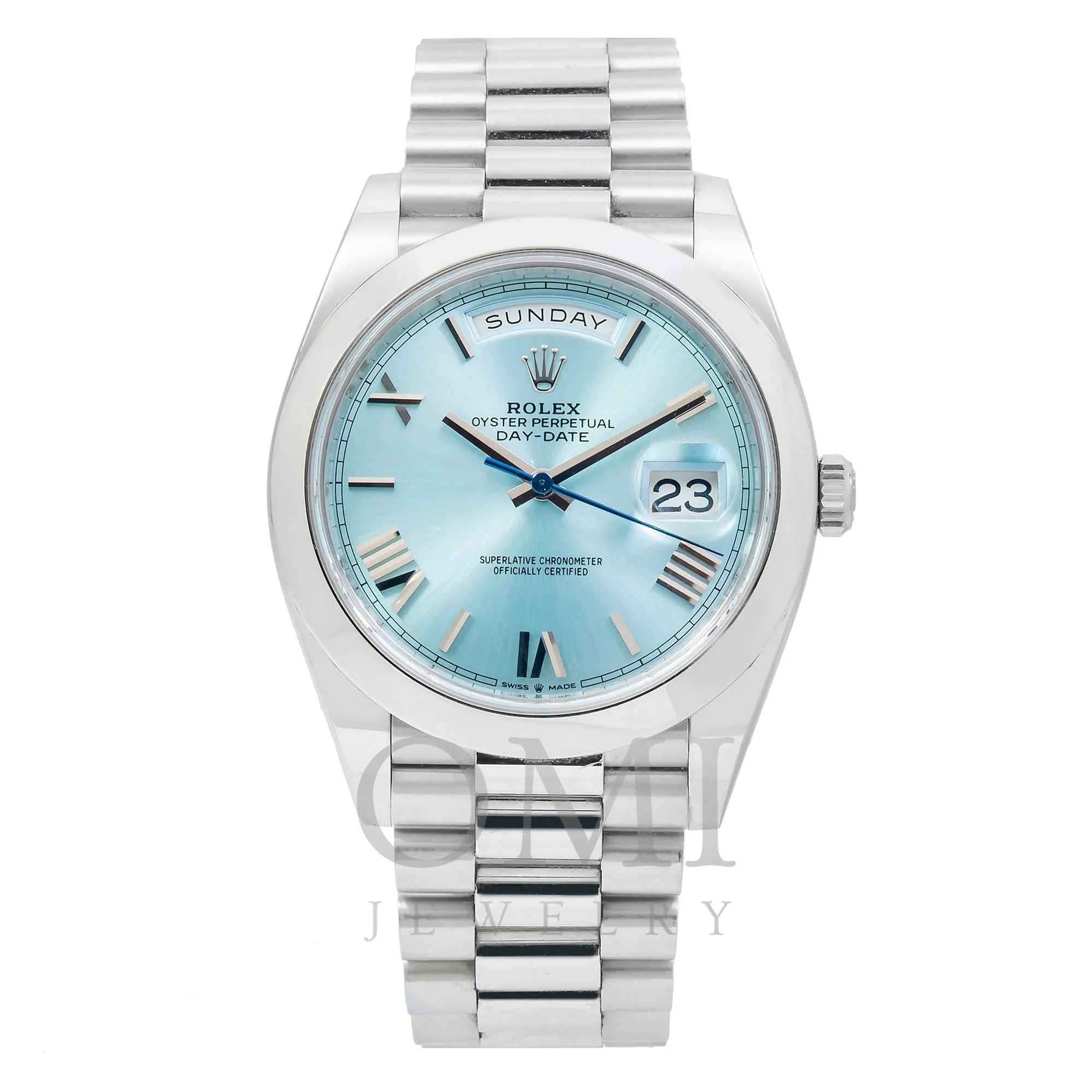 Rolex Day-Date 228206 40MM Ice Blue Dial With Platinum Presidential Bracelet