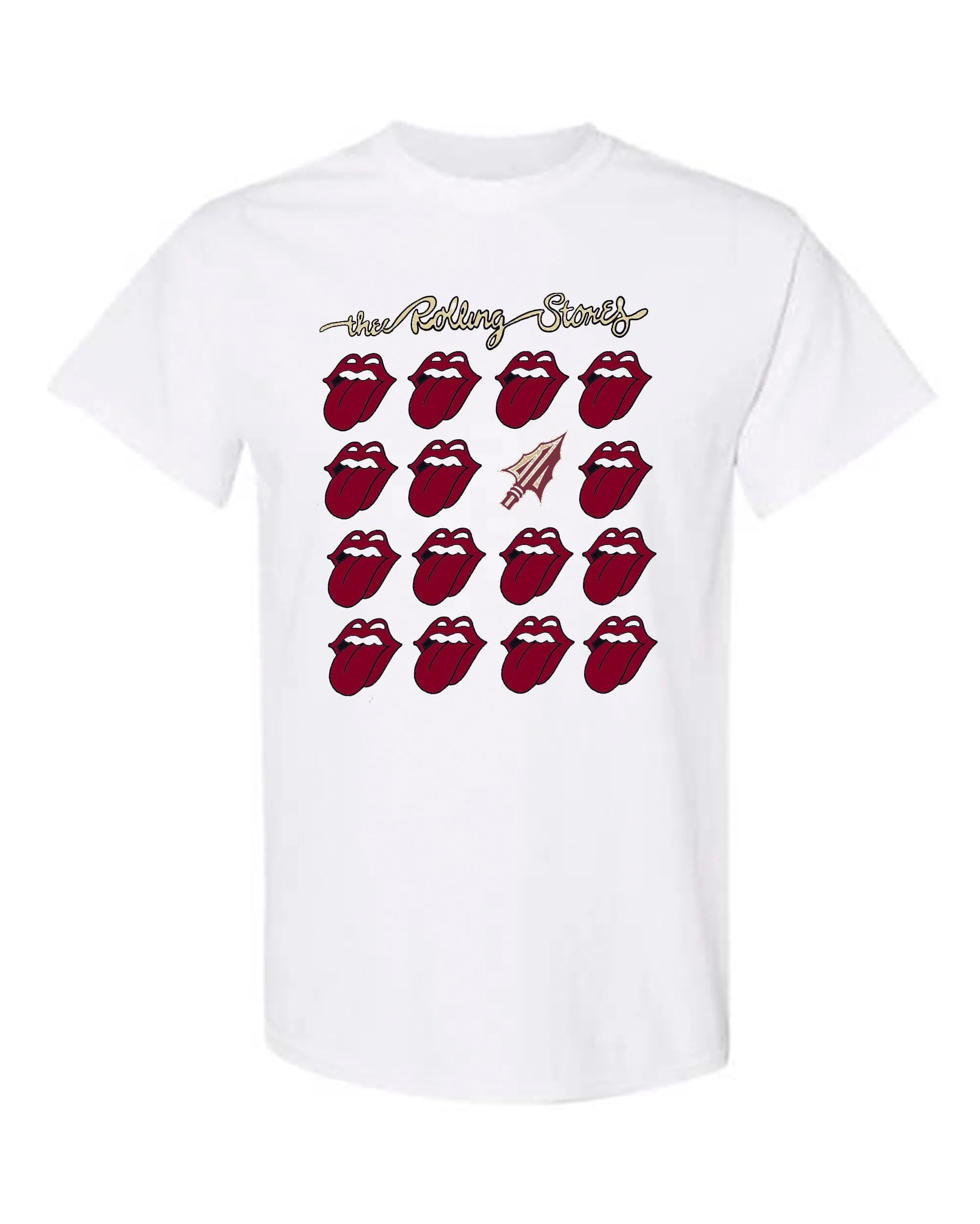 Rolling Stones FSU Seminoles Multi Lick White Tee