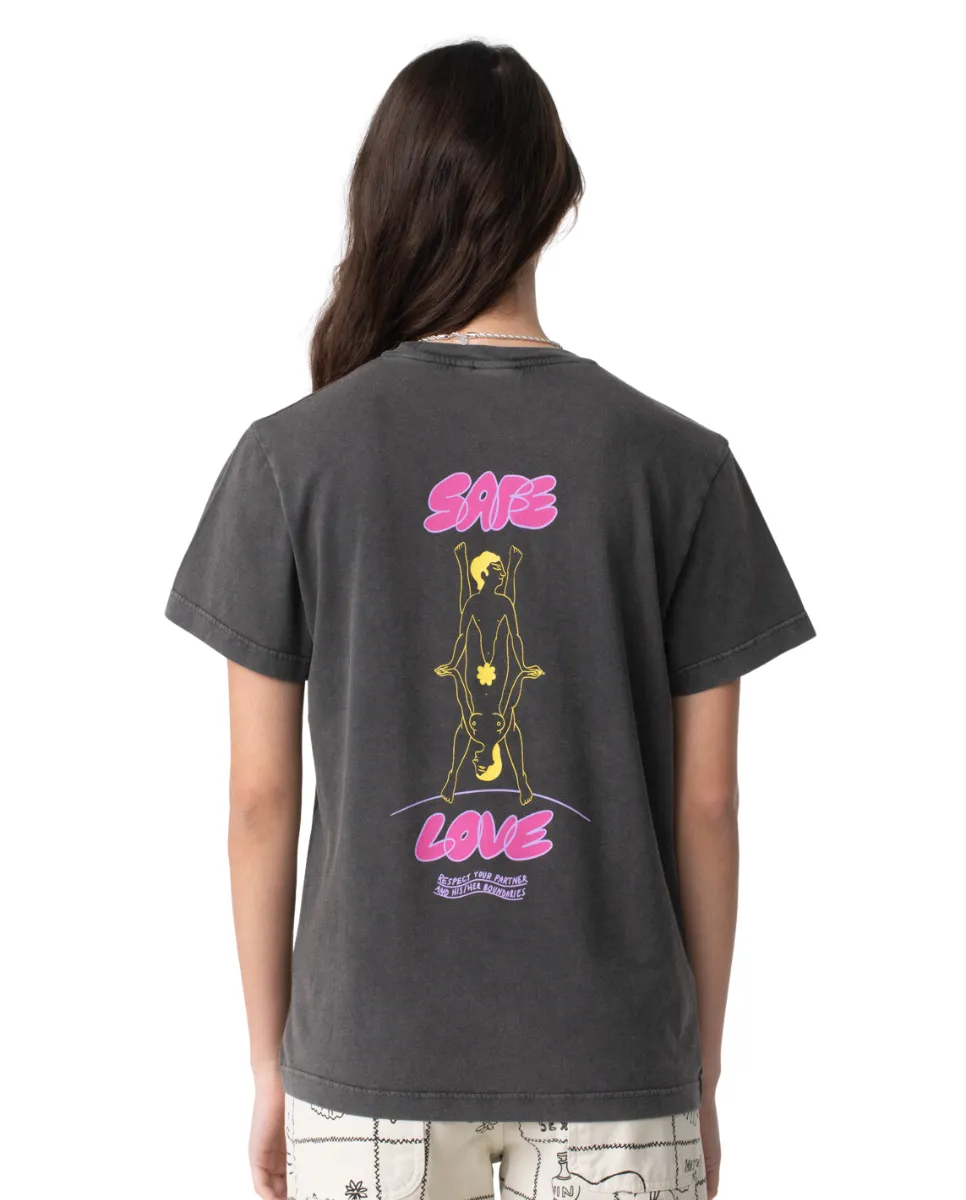 Safe Love T-Shirt Washed Black