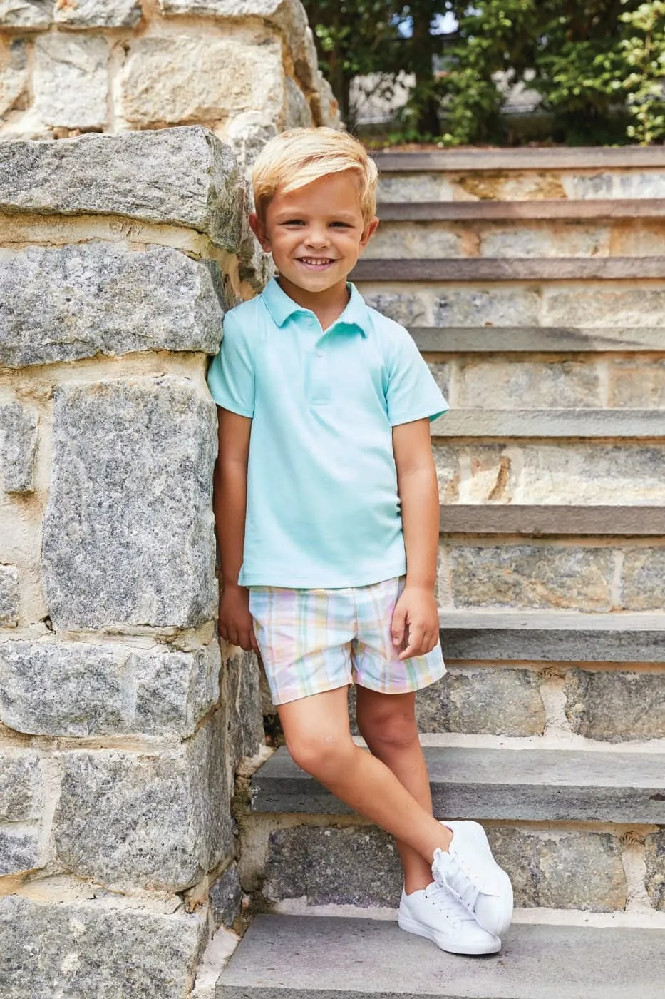 Short Sleeve Polo - Aqua