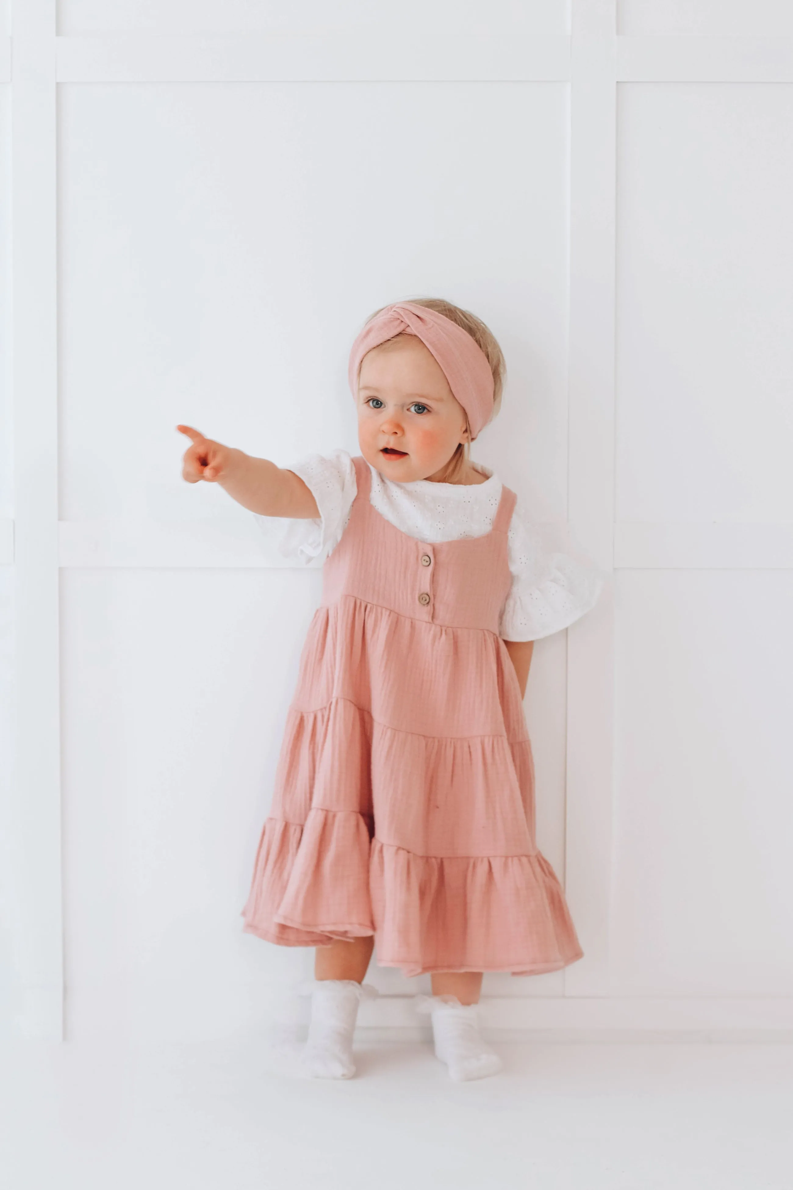 Tiered Flounce Muslin  short/midi dress