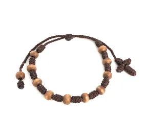 Unisex Rosary Bracelet Wood Beaded Decade