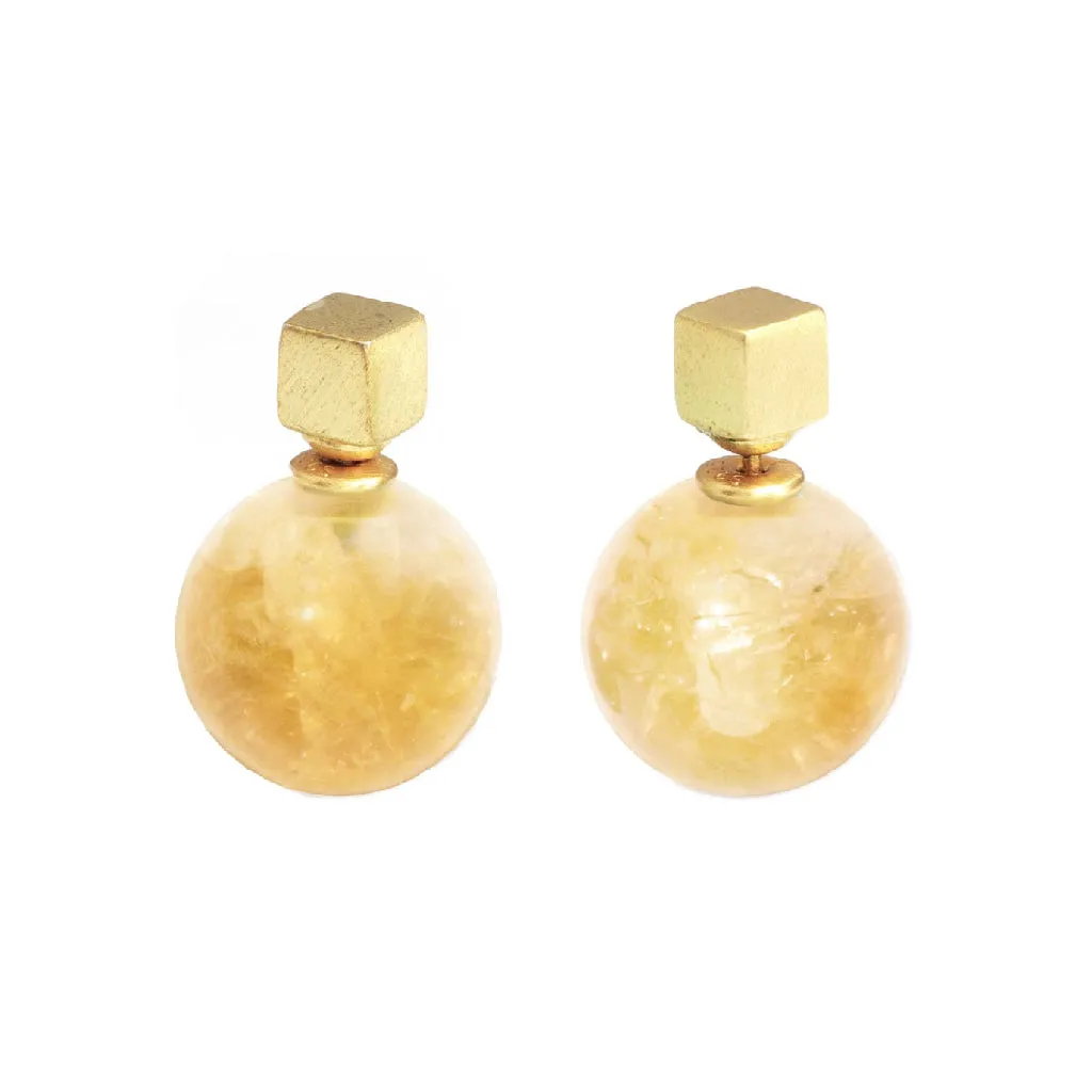 Vida Citrine Duo Earrings