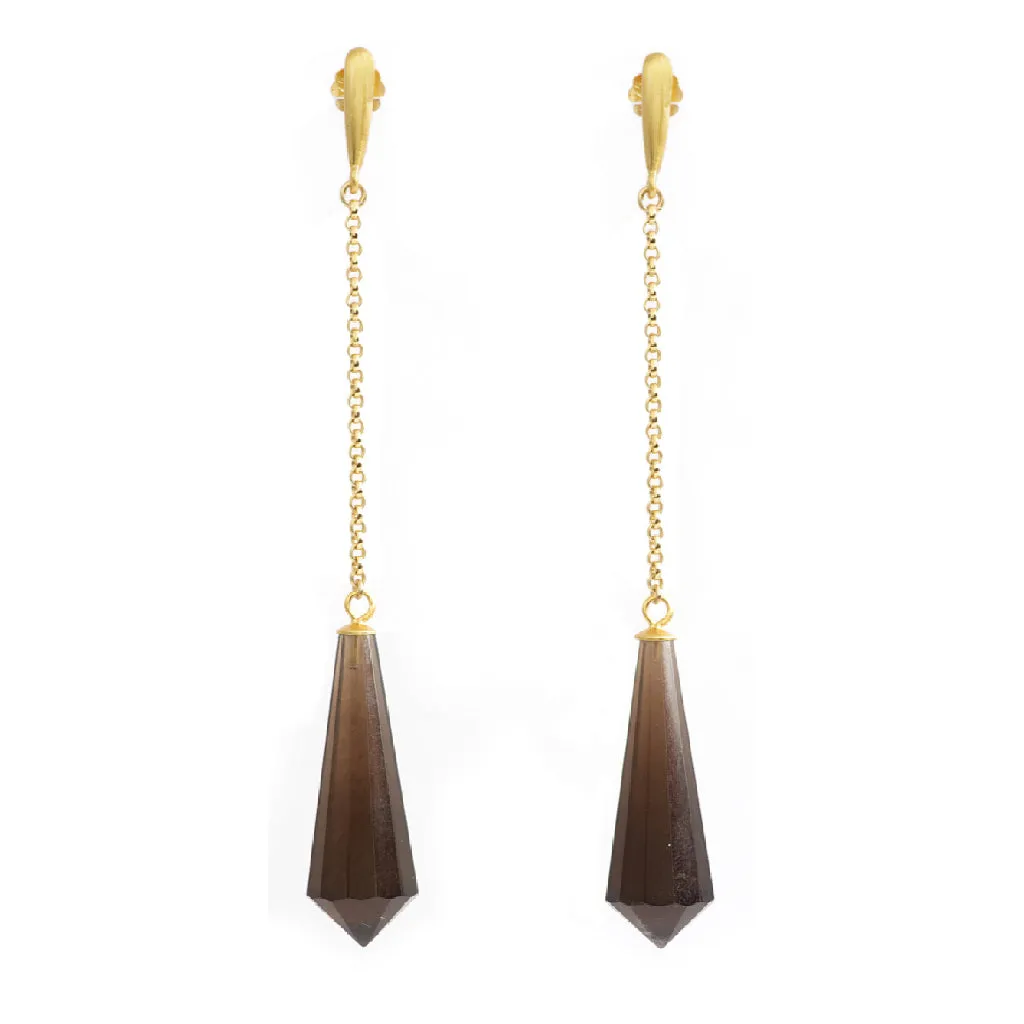 Vida Smoky Quartz Drop Pendant Earrings