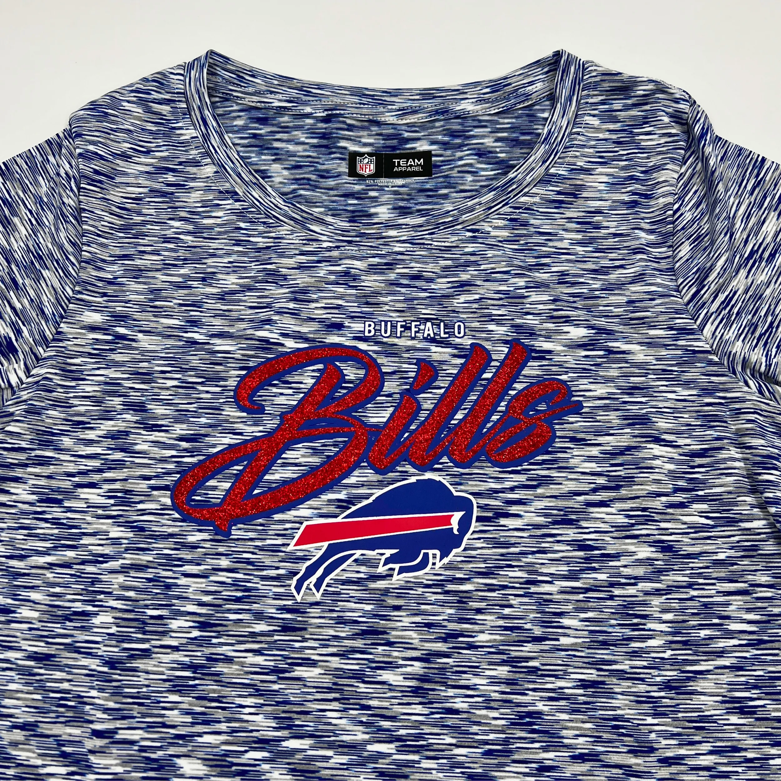 Women's New Era Buffalo Bills Royal Space Dye Short Sleeve Shirt