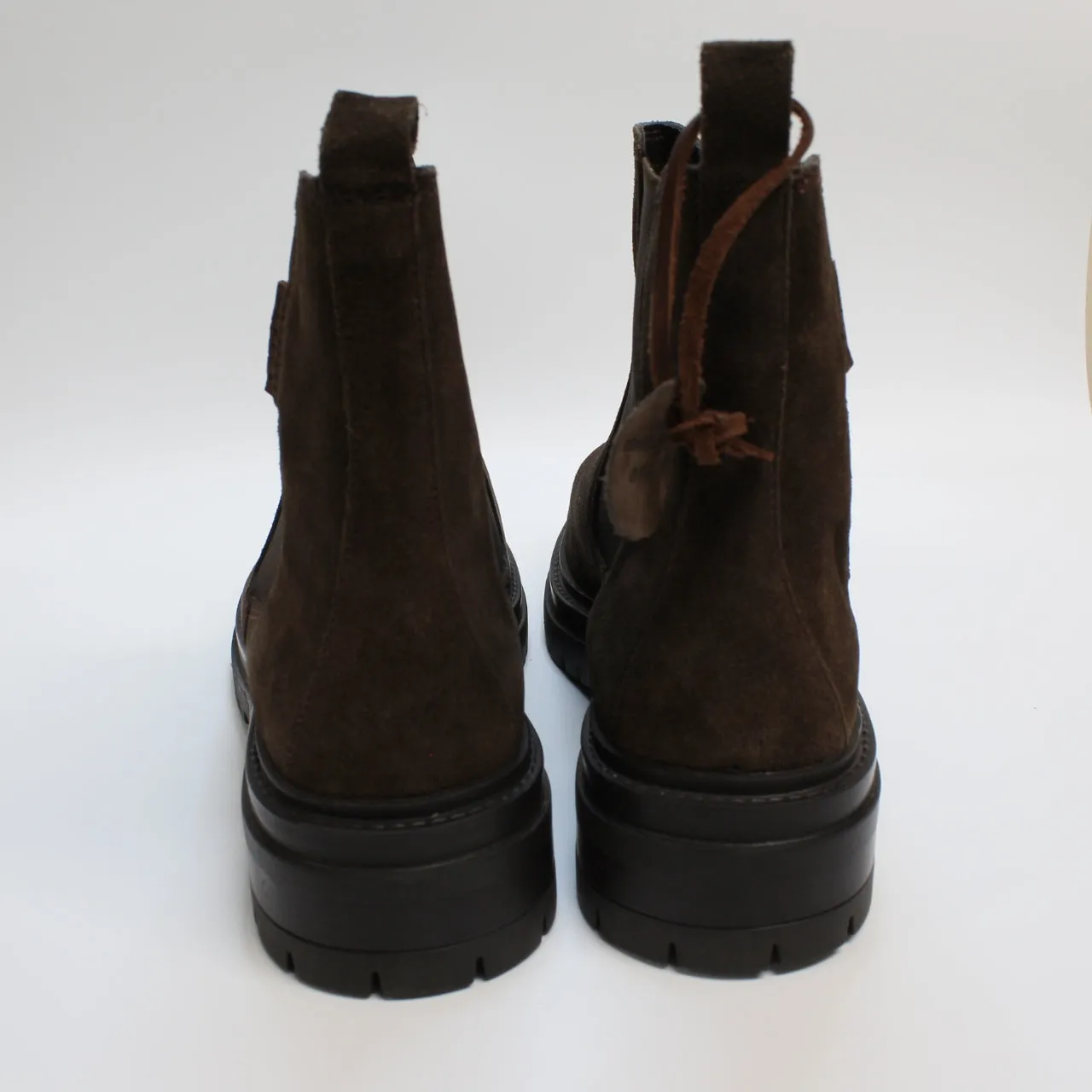 Womens Office Angelica Cleated Chelsea Boots Brown Suede Uk Size 7