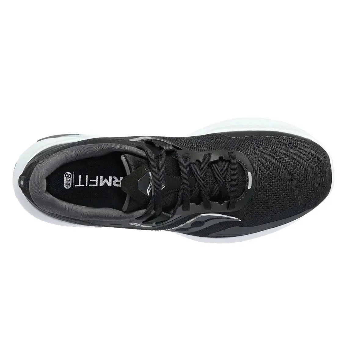 Womens Saucony Ride 15 (Wide) - Black / White