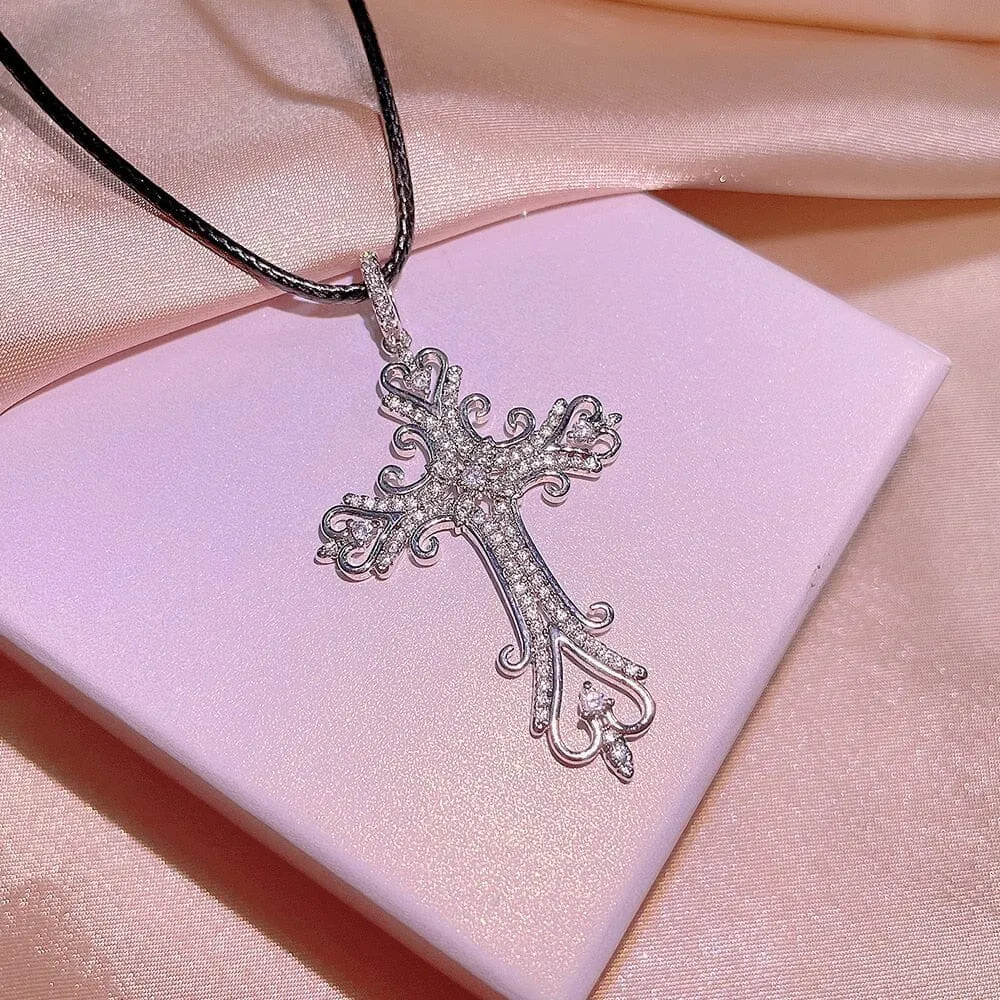 WWJD Palace Wind Christian Cross Necklace