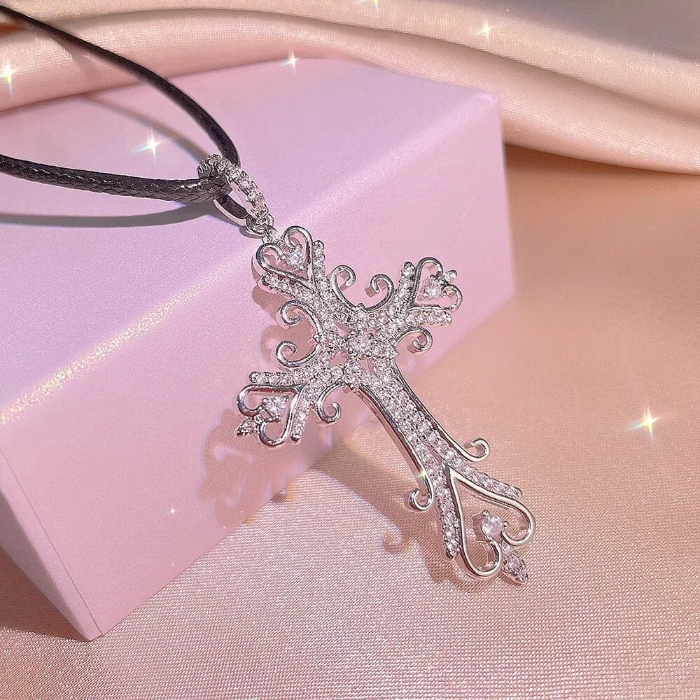 WWJD Palace Wind Christian Cross Necklace