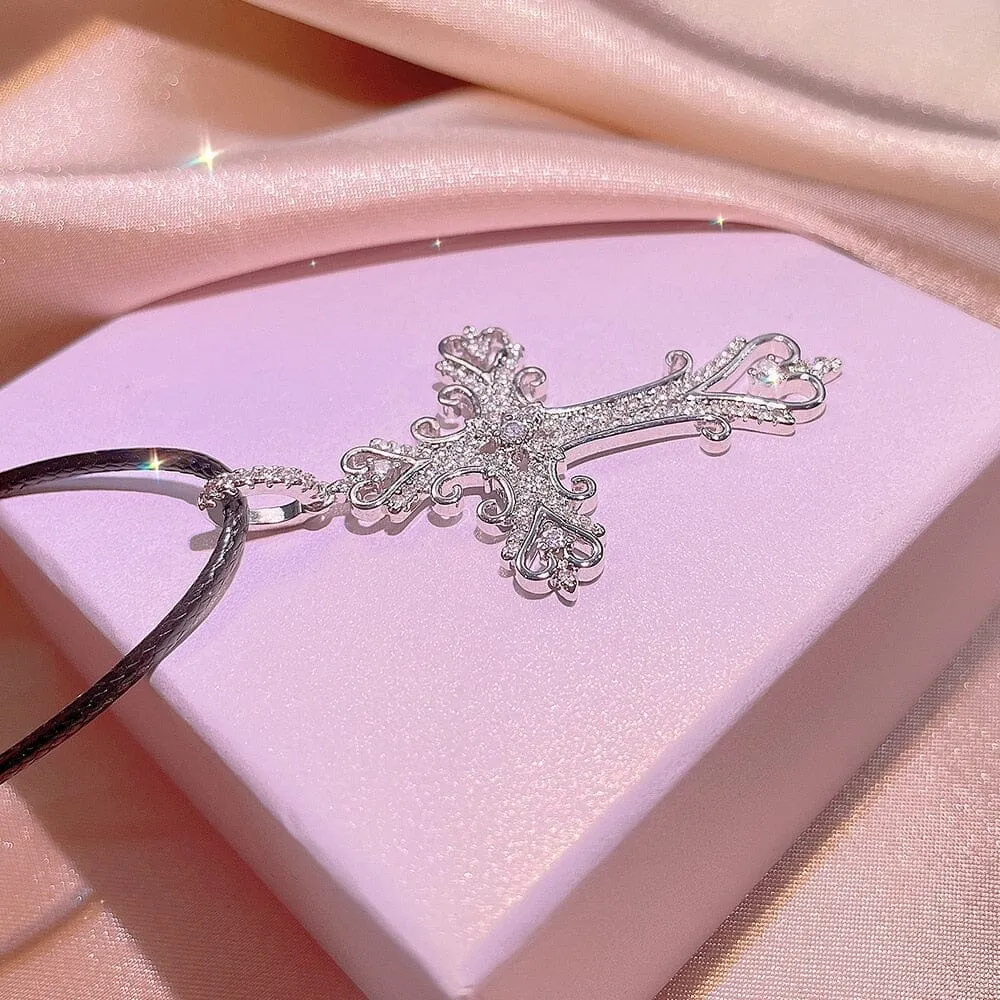 WWJD Palace Wind Christian Cross Necklace