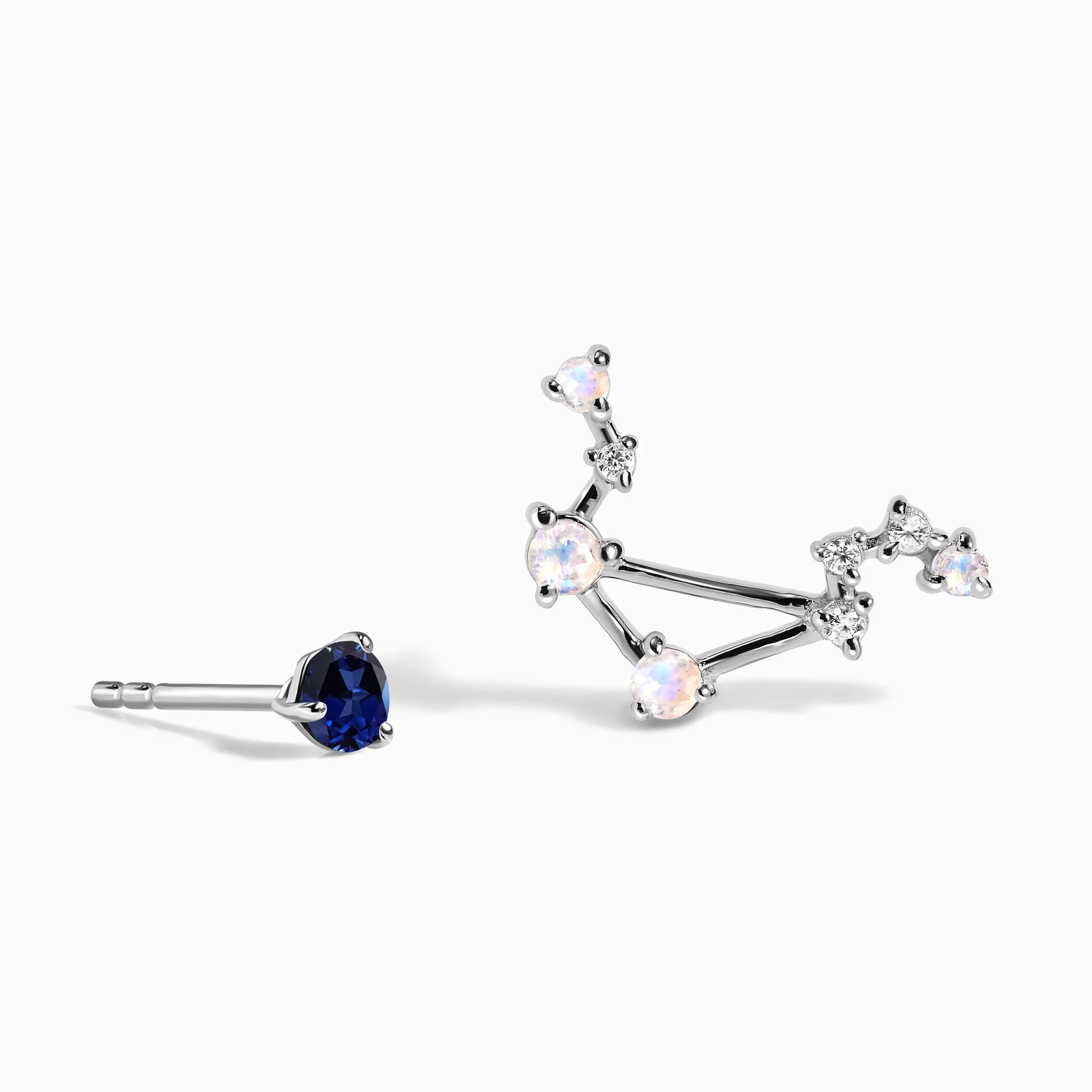 Zodiac Birthstone Studs - Libra Blue Sapphire