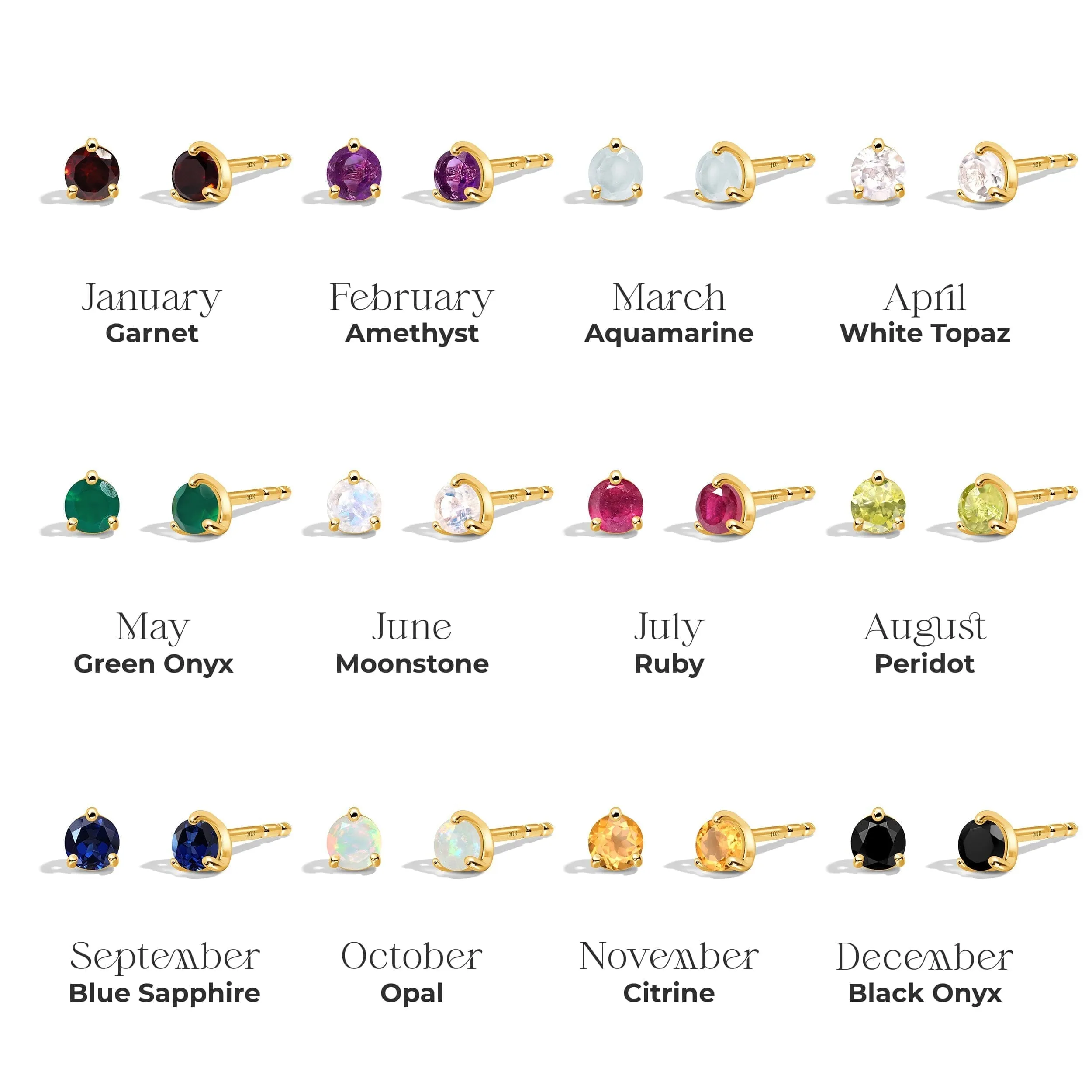 Zodiac Birthstone Studs - Libra Blue Sapphire